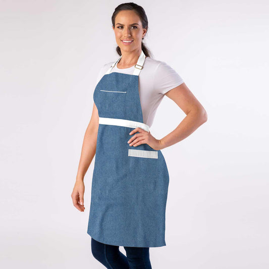 Split Leg Pottery Apron Denim