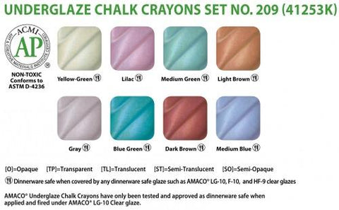 Underglaze Decorating Crayon Set (209)