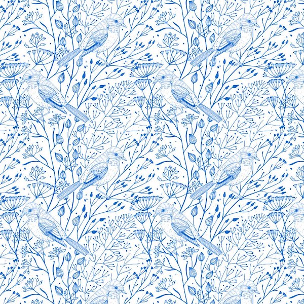 Birds & Twigs (Blue)