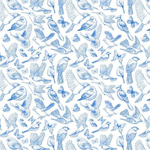 Birds & Butterflies (Blue)