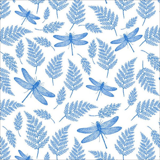 Dragonflies & Ferns (Blue)