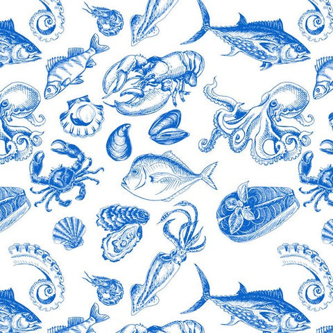 Crabs and Sea Creatures (Blue)